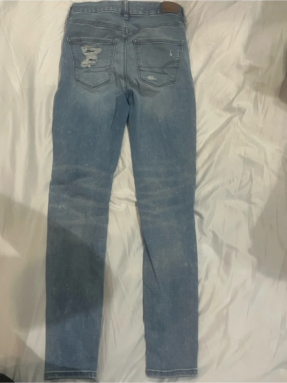 American Eagle Light Blue Ripped Skinny Jeans